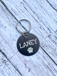 Round Metal Pet Tag or Keychain - Crimson and Lace LLC